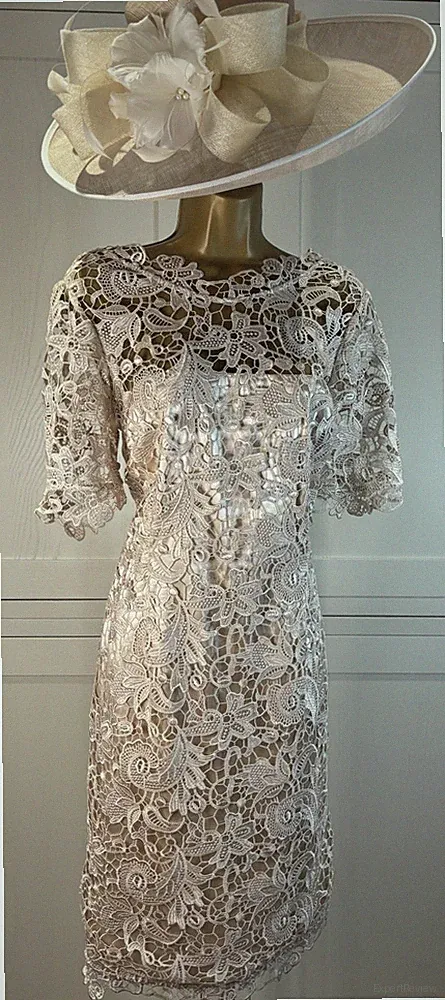 Kaleidoskop 12/14 cremefarben gold Spitze Mutter Braut Bräutigam Gast Hochzeit Rennen Kleid