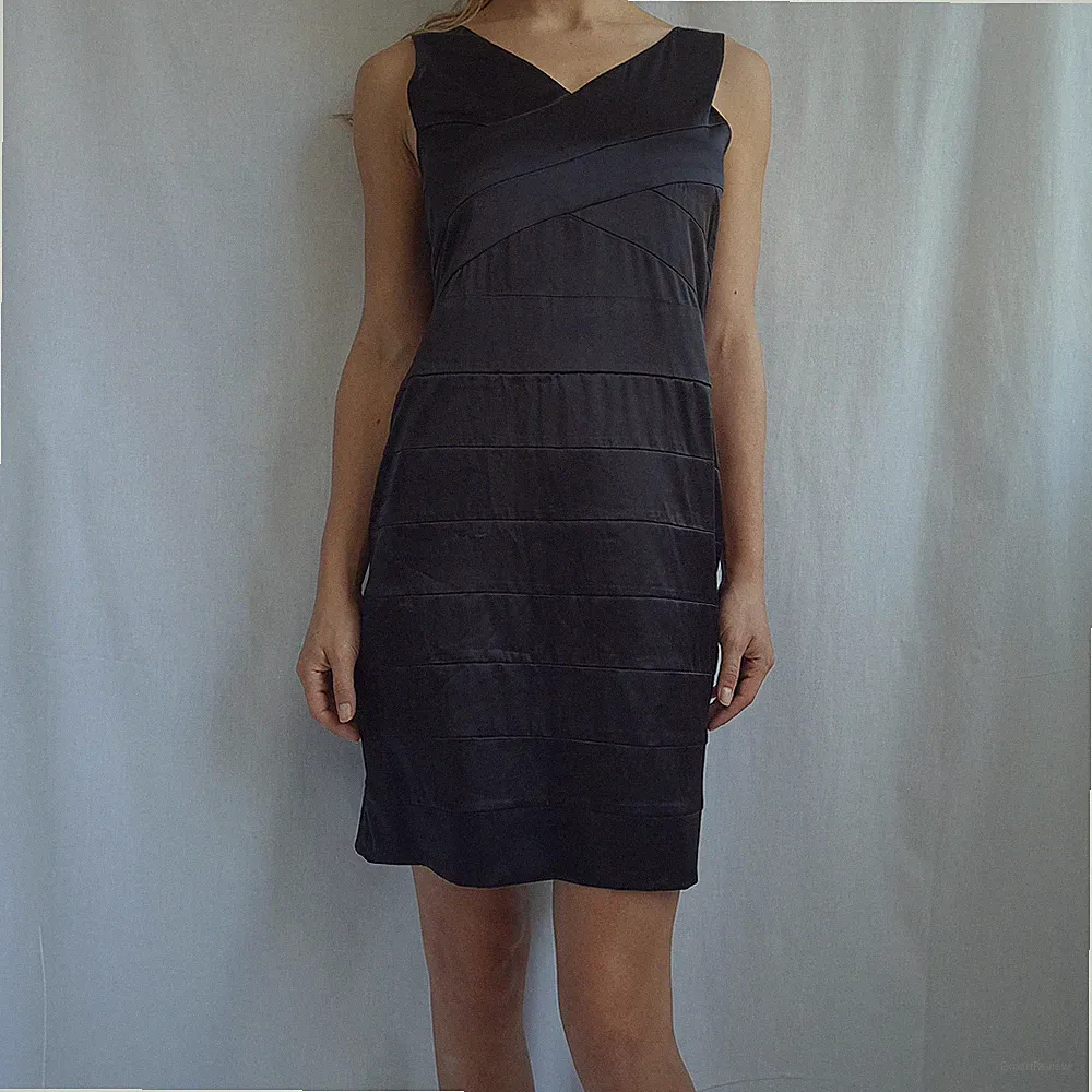 Karen by Simonsen Damen Abend Etuikleid Größe 40 Schwarz Stretch Formell