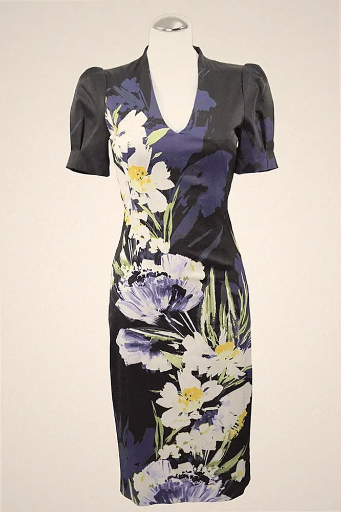 Karen Millen Damen Kleid Gr. 34 Blau NEU Bleistiftkleid Etuikleid Dress