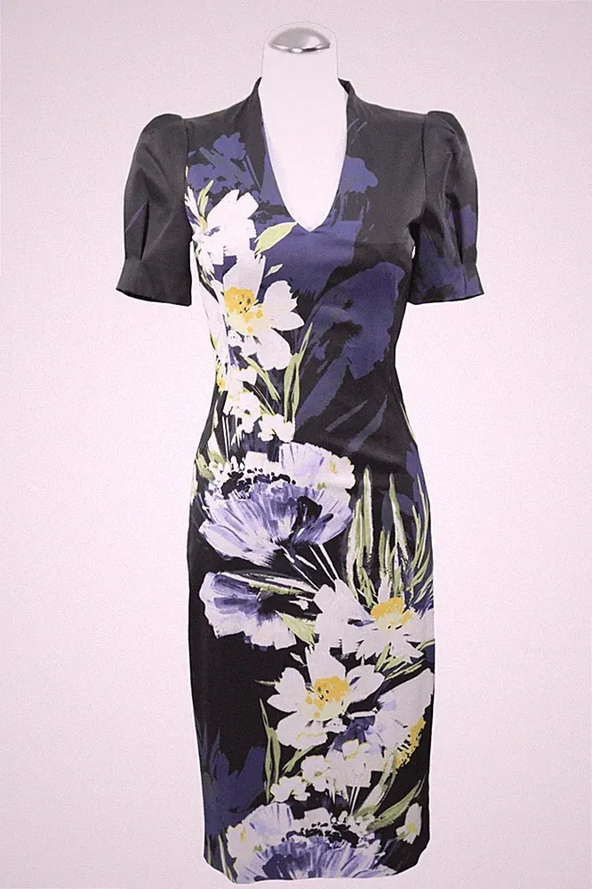 Karen Millen Damen Kleid Gr. 34 Blau NEU Bleistiftkleid Etuikleid Dress