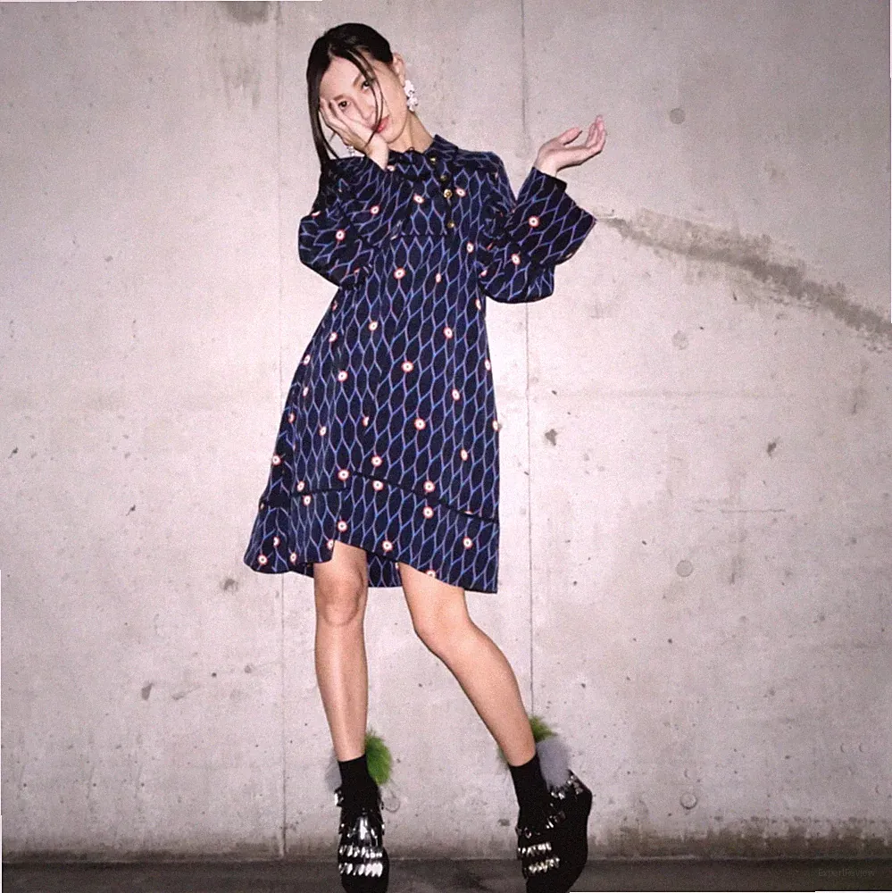 KENZO x H&M A-Linie Shirt Kleid Tunika 100% SEIDE Ungefüttert Blau Schwarz...