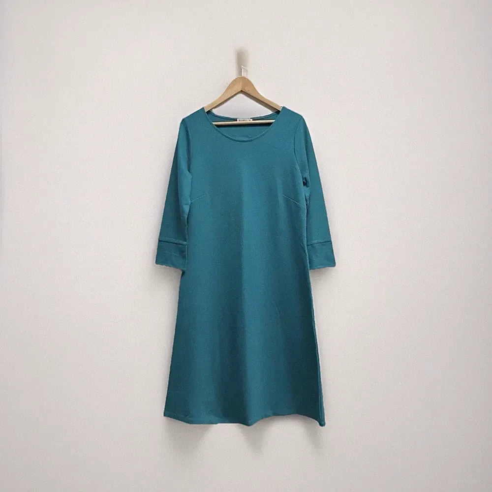 Kettlewell Kleid Größe Large türkis grün Jersey 3/4 Arm Lottie klassisch schick