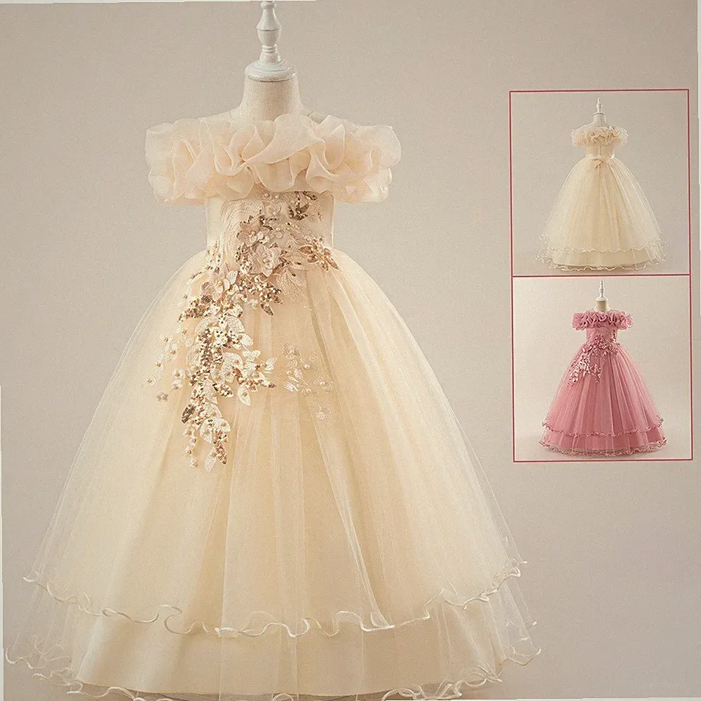 Kindern Wort Schultern Pullover Prinzessin Kleid Kleid*.