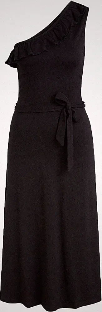 King Louie «ANDREA RUFFLE» One Shoulder Träger A-LINIE Dress KLEID Rockabilly