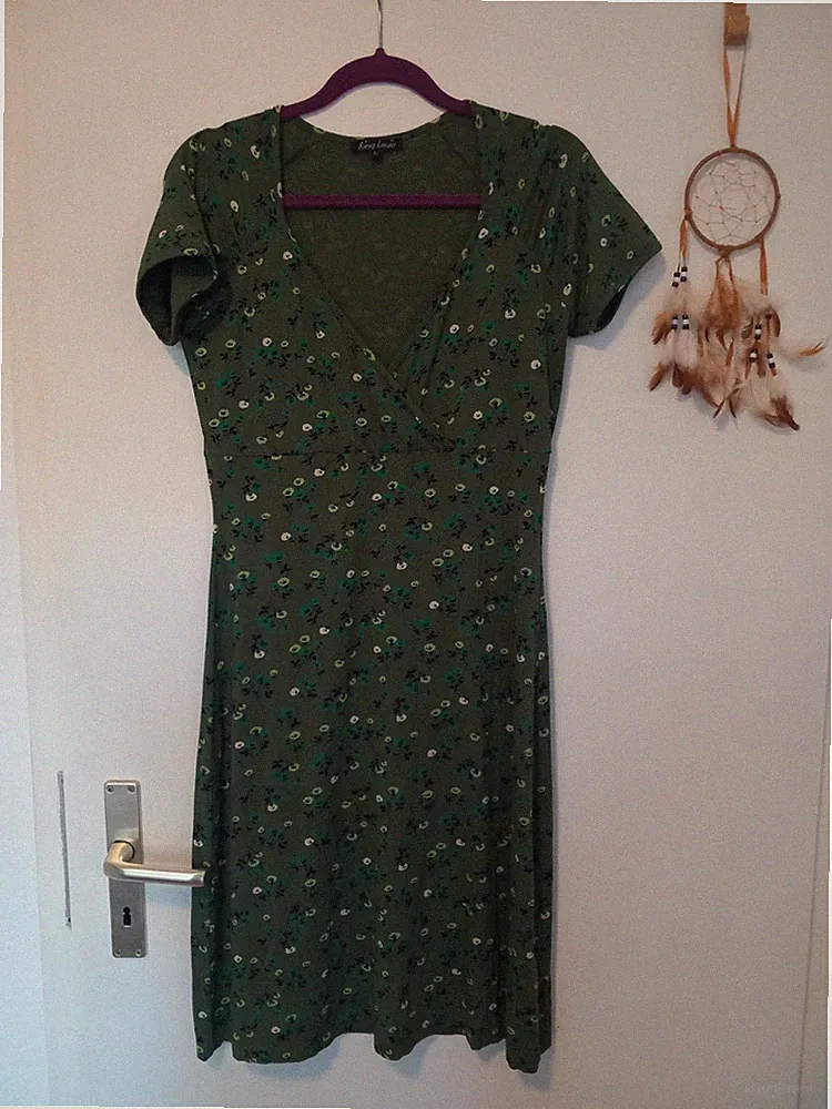 King Louie Kleid Gr. L grün geblümt neu