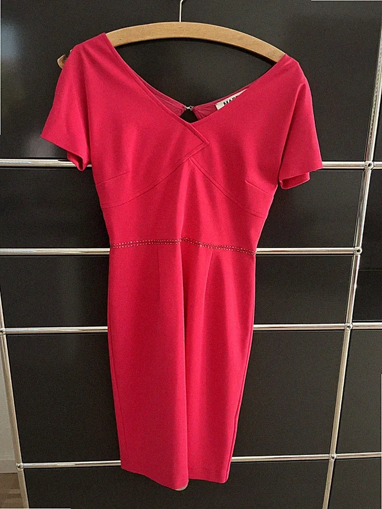 kleid 34 festlich, pink, eng anliegend