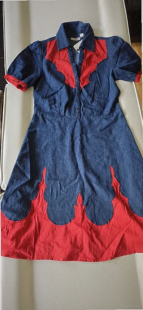 Kleid 36 Jeanskleid Jean Cowgirl Minikleid Denim blau