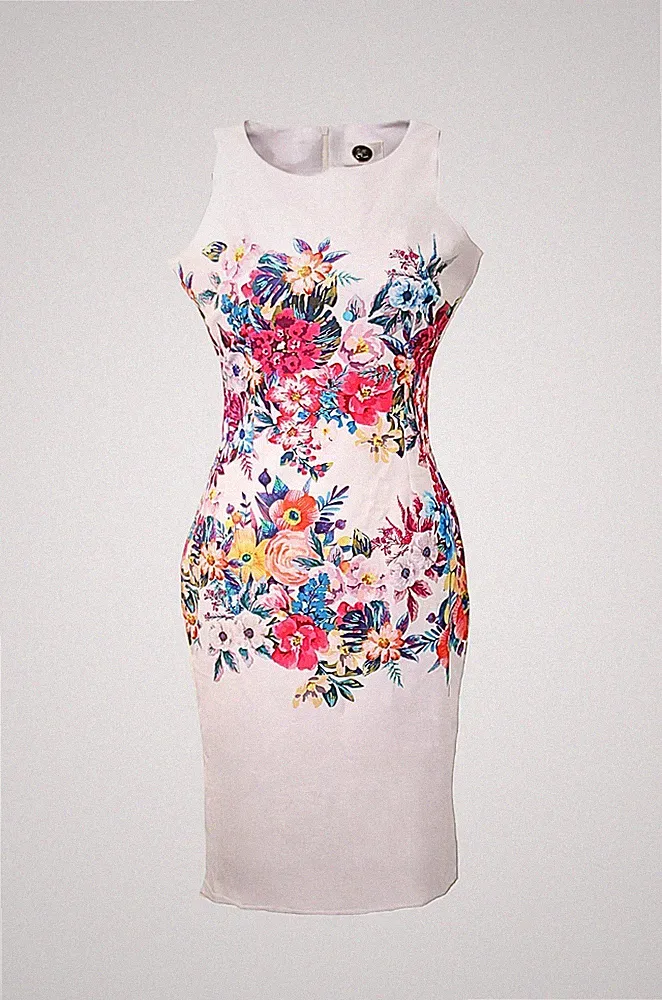 Kleid als Etuikleid im Blumendesign SALE 50 %