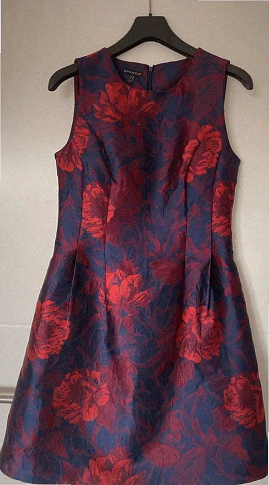 Kleid Apart Gr. 38 Rot/ Blau Blumenmuster
