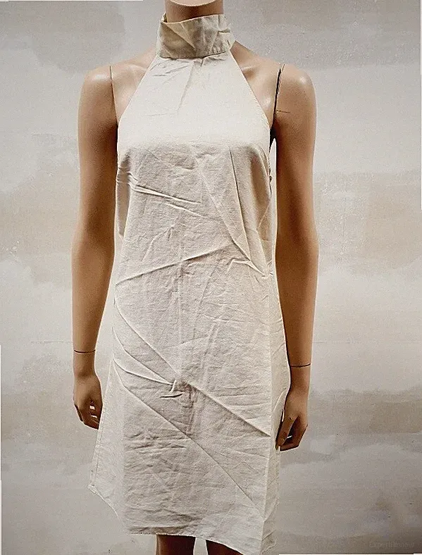 Kleid beige M Damen GAS Stehkragen Leinen-Anteil "creme" UVP:39,99€ F102