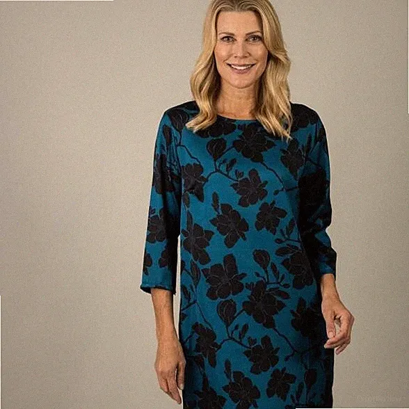Kleid blau 40 Damen München Blumendruck "blau/schwarz" UVP:71,90€ E11
