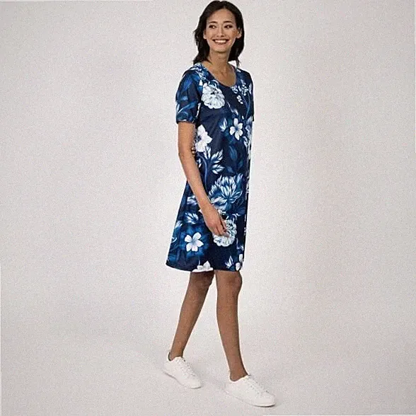 Kleid blau 46/48 Damen FASHION NEWS Wende-Kleid multicolor UVP:79,99€ F293.A