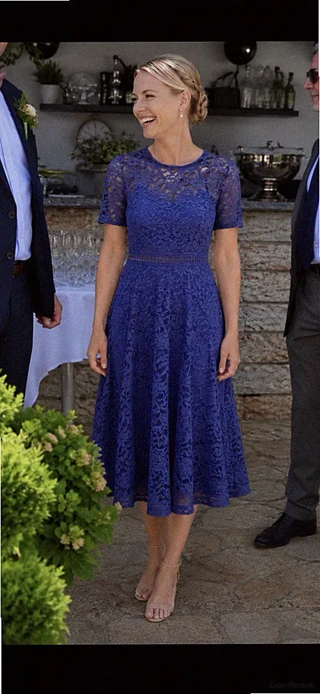 Kleid Bodyflirt 36/38, Blau, Spitze, Festlich, Hochzeit, Schick