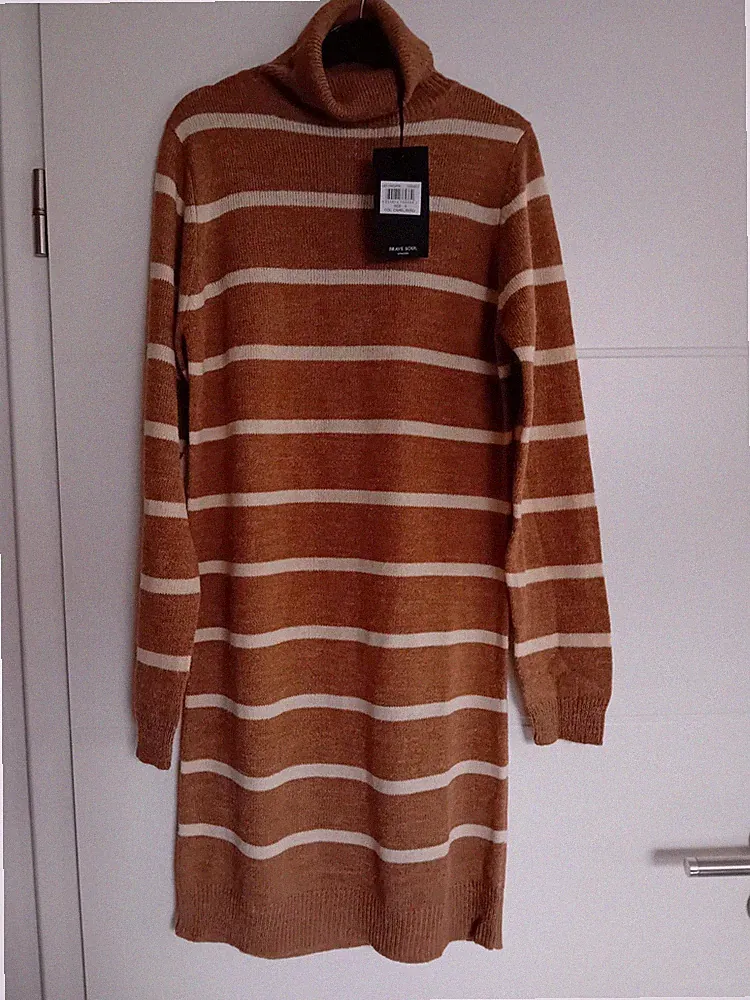 Kleid - Brave Soul - Farbe Camel/Ecru