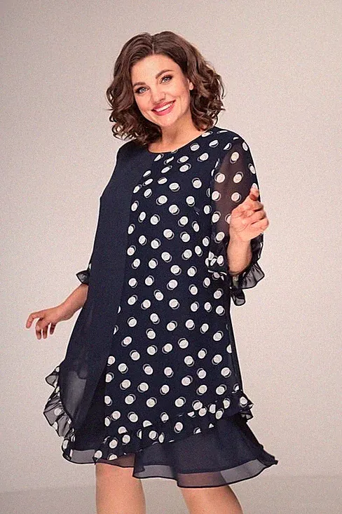 Kleid Chiffonkleid/Brustumfang 104cm/Länge 97cm/Dunkelblau/Neu Mit Etikett
