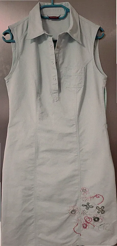Kleid Damen Biaggini hellblau, Stickerei, Gr. 36, Viscose,schön weich + Geschenk