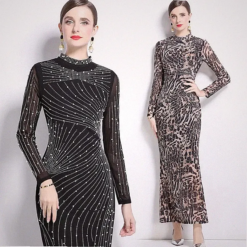 Kleid Elegant Lang Etuikleid Weich Schwarz Beige Strass Abend Event 24650