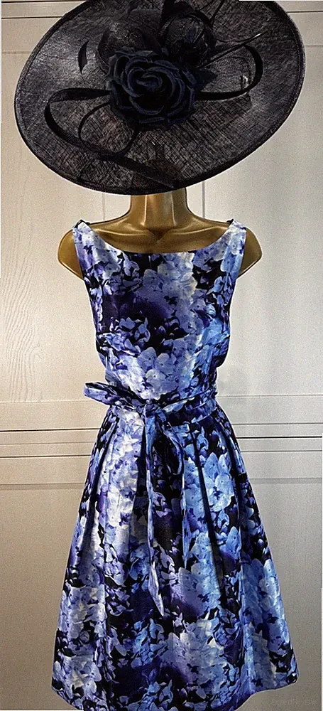 Kleid Eliza J UK 12/14 blau Hochzeit Mutter Braut Bräutigam Gast Rennen Anlass