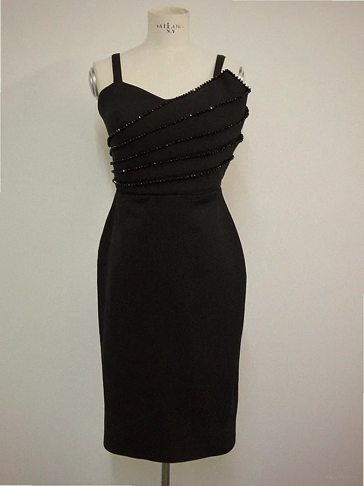 Kleid Etuikleid Abendkleid Cocktailkleid Party Theater Elegant Schwarz NEU! 40