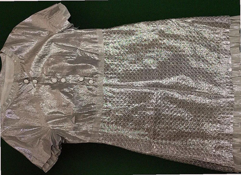 👗Kleid Etuikleid silber Drykorn Größe 34-36 gefüttert👗