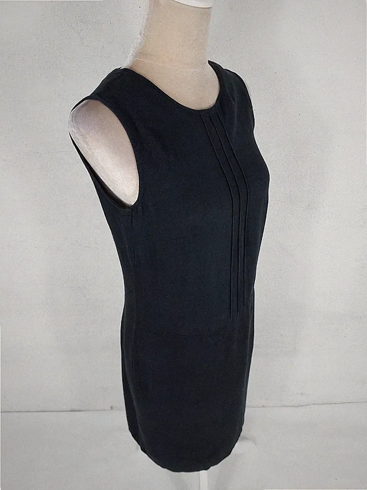 Kleid Fabiani Vintage Gr. 38 M (36/S) schwarz retro Etuikleid Leinen business