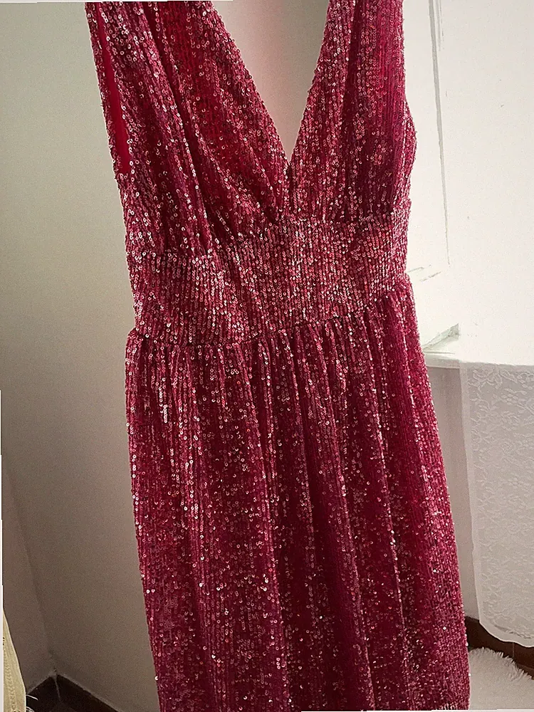 Kleid Fuxia Glitzer Sandro Ferrone