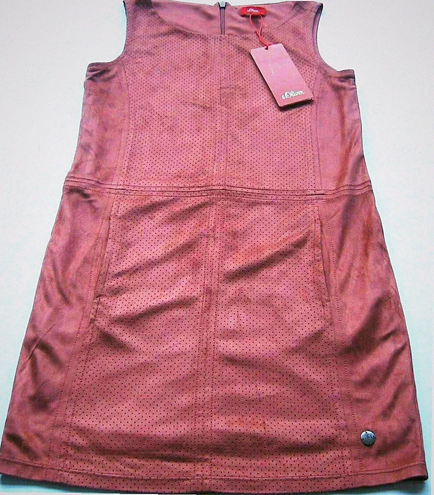 Kleid Gr.134 140 s.Oliver NEU braun struktur leder-imitat kinder