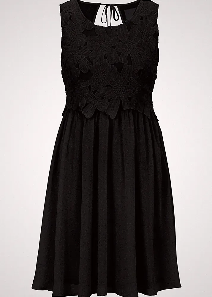 Kleid Gr. 36 Schwarz Damen Cocktailkleid Kurzes Partykleid Abendkleid Neu