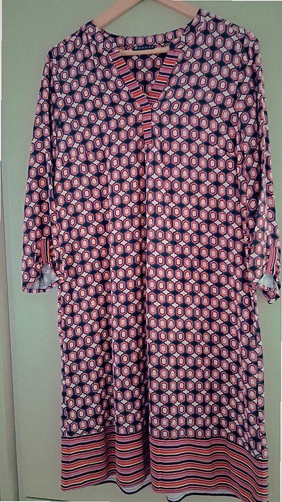 Kleid Gr.38 von C&A Geometrisches Muster 100% Viskose Neu Ohne Etikett