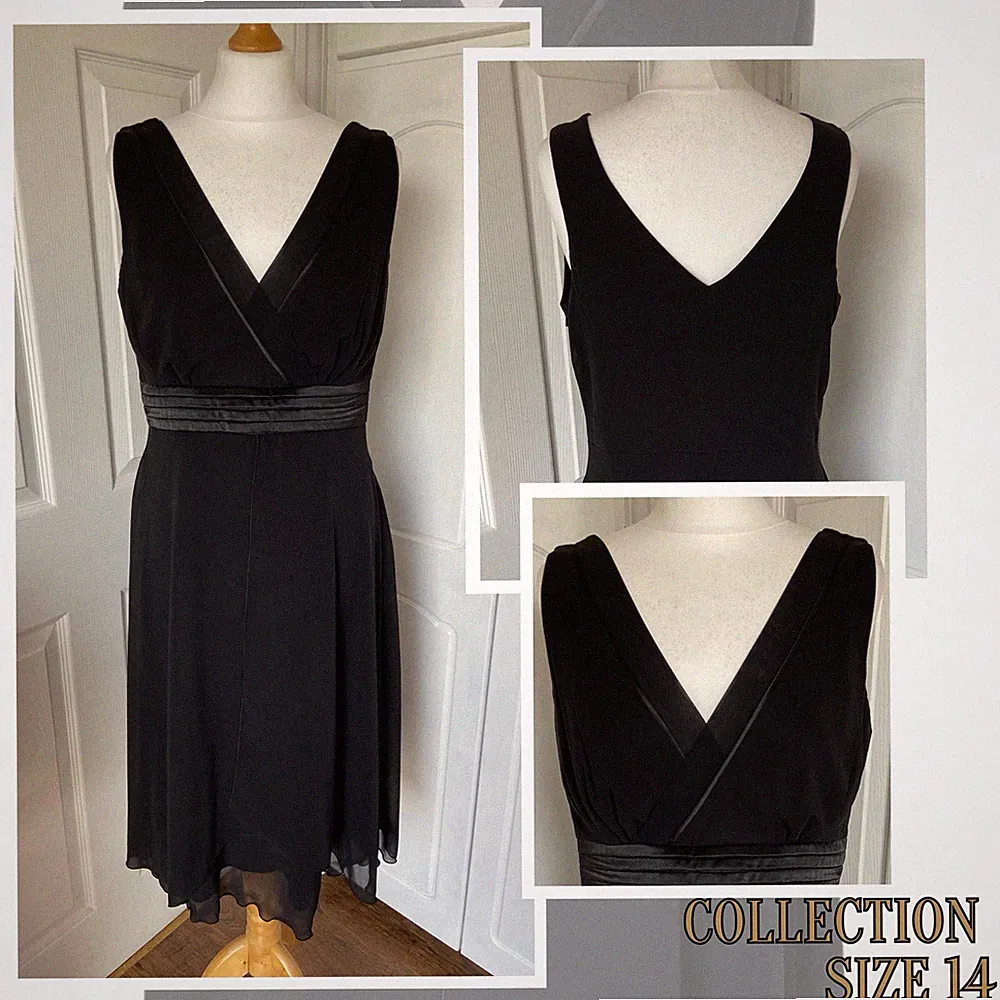 Kleid Größe 14 schwarz Hochzeit Gast Cocktail Party Abend Anlass Kollektion LBD