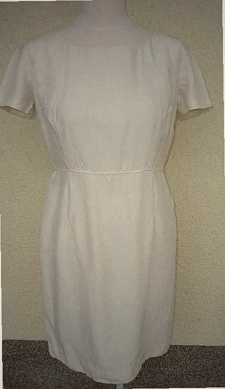 Kleid Hochzeitskleid Brautkleid Vintage 1962 Elfenbeinfarben, Seide, ca. 38-40