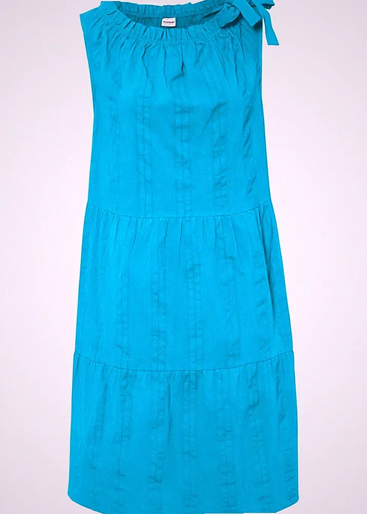 Kleid in A-Linie Gr. 40 Türkis Baumwoll-Dress Minikleid Freizeitkleid Neu*
