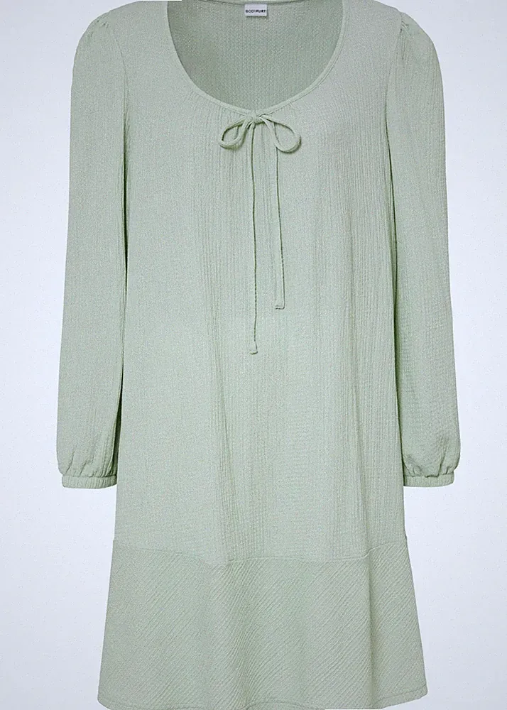 Kleid in A-Linie regular Gr 44/46 Hellschilf Mini Freizeitkleid Casualkleid Neu*