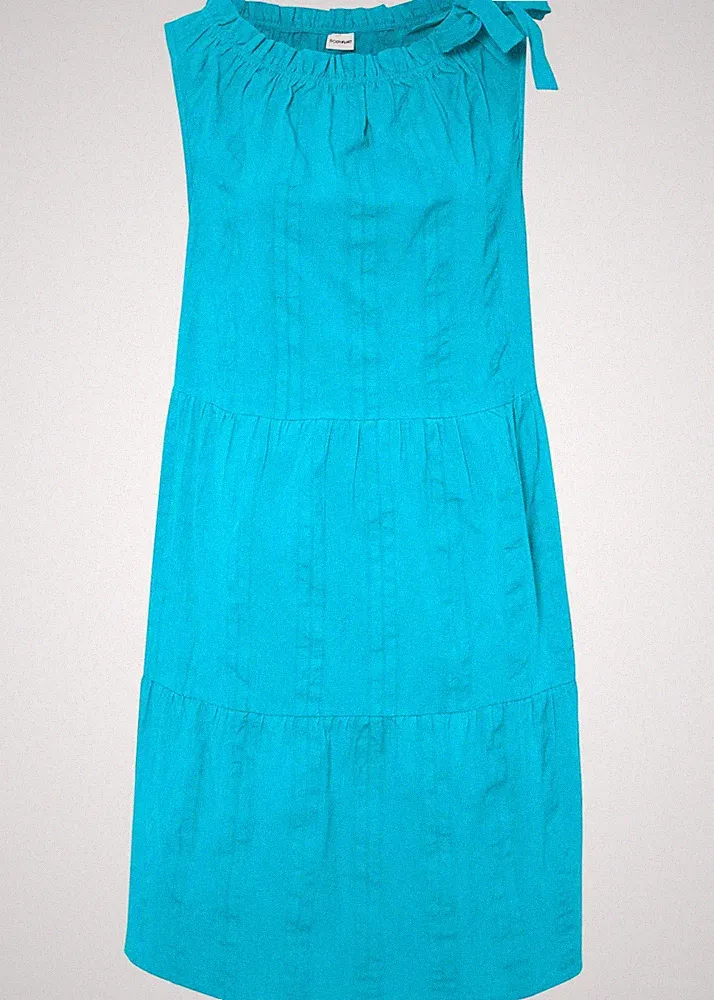 Kleid in A-Linie regular Gr. 46 Türkis Damen Minikleid Freizeitkleid Neu