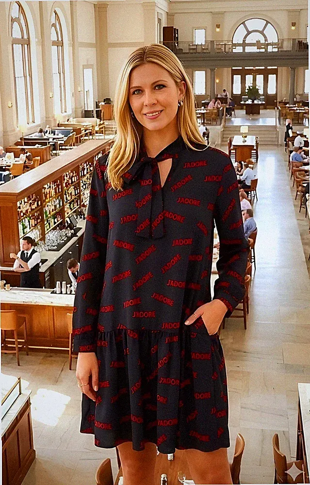 🔝 Kleid J'ADORE (ich liebe es) festlich Schwarz Rot Knielang Party Geburtstag