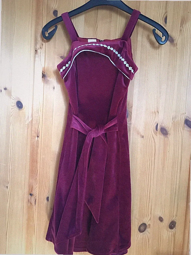 Kleid Kinder Taufe 122 purpur Samt festlich here + There