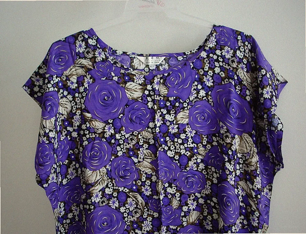 Kleid leicht lila Baumwollmischung ärmellos Übergröße 3XL