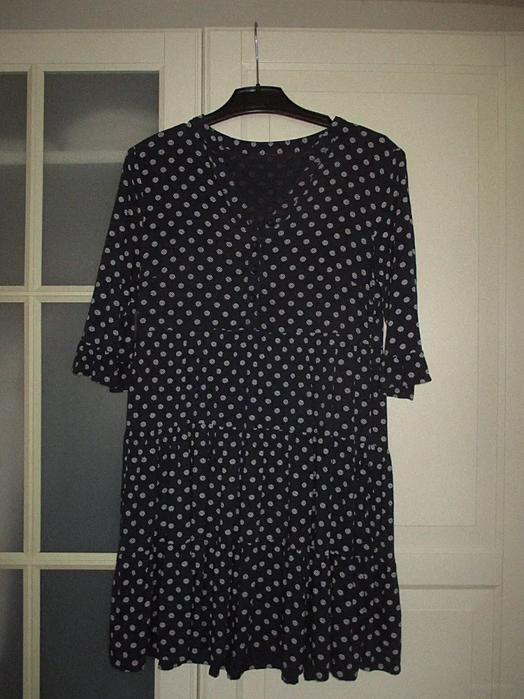 Kleid Mädchen S. Oliver, Gr. 134/140, dunkelblau-gemustert, 100% Viskose