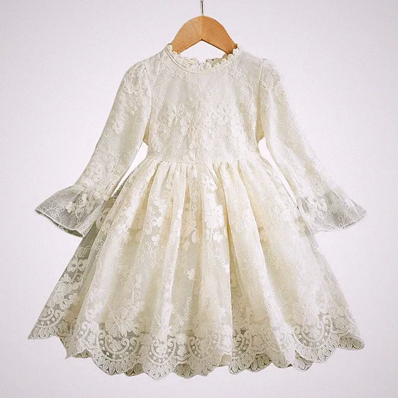 Kleid Mädchenkleid beige bestickt Prinzessin Zeremonie Party 3-7 Jahre Tutu