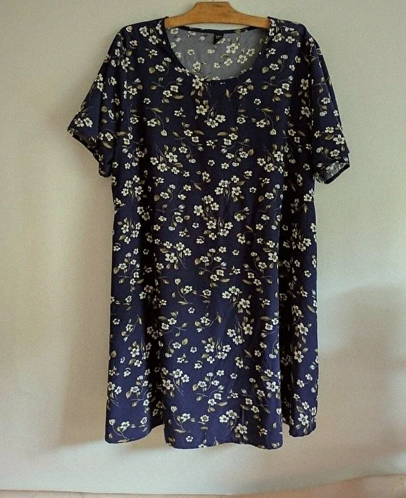 Kleid marineblau ausgestellt Polyester Gr.46 Shein (2606043)