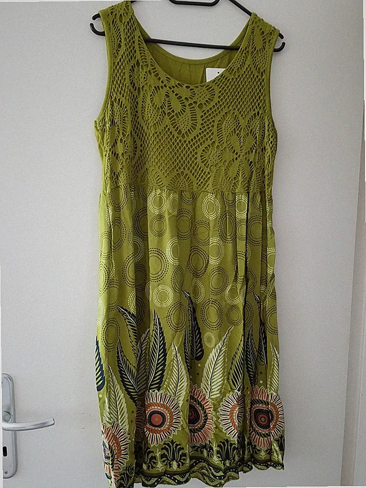 Kleid MAXIKLEID GR 44 / 46 /48 Viskose NEU mit Etikett MADE IN ITALY A -Linie