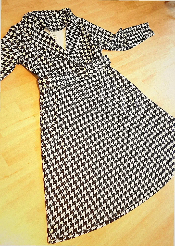 Kleid midikleid Hahnentritt bonprix 44/46 xxl neu retro vintage