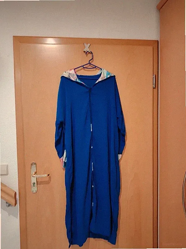 Kleid mit Kapuze Kostüm in Blau Gr. L