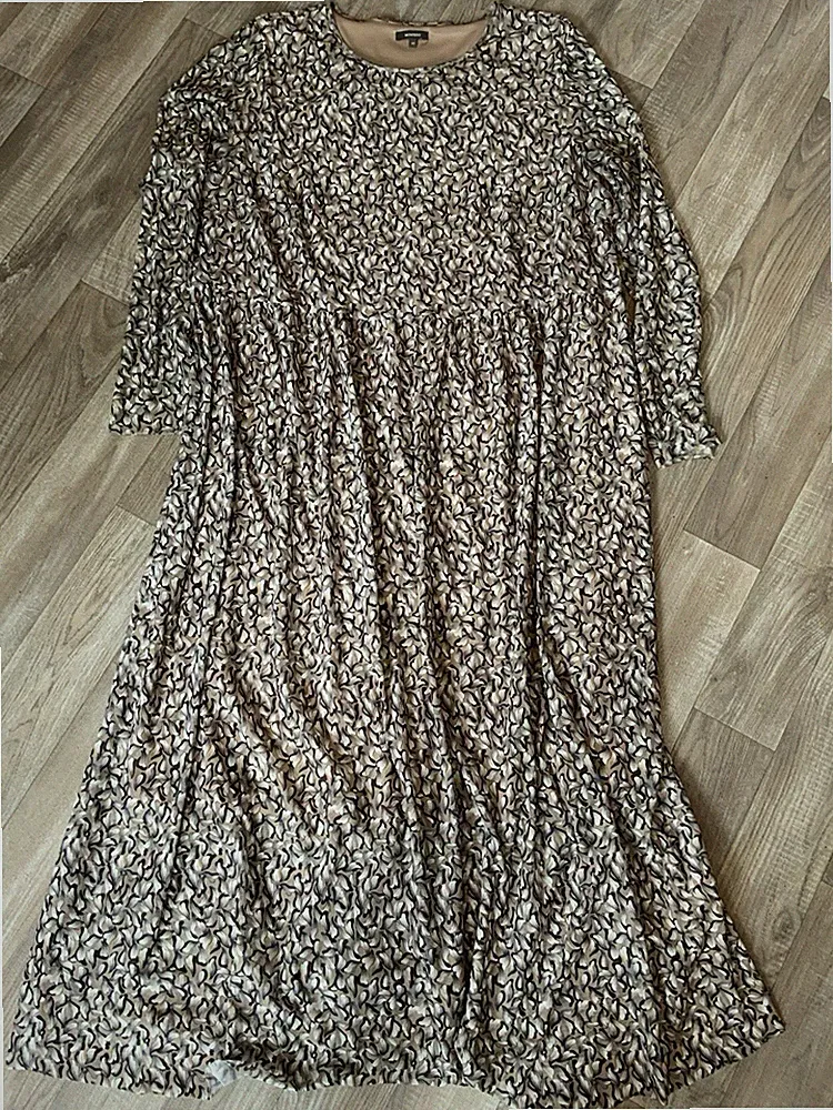 Kleid - MONTEGO - Gr. 48 - Forales Muster - Langarm - Jersey - Elasthan