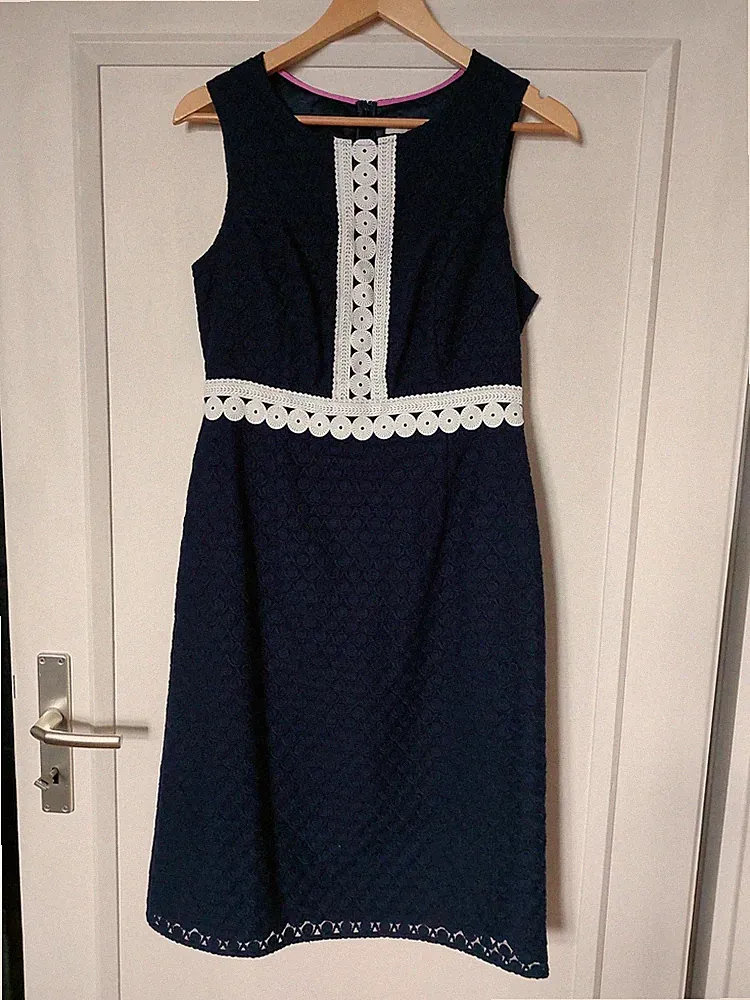 Kleid NEU Damen Etuikleid BODEN dunkelblau Gr. 12L, D 38 lang