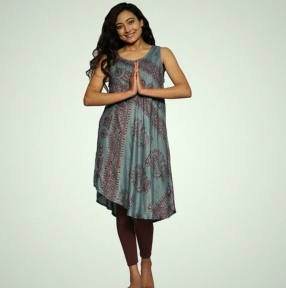 Kleid "Om" - leichtes Sommerkleid - ärmelloses Ethno Kleid aus feiner Baumwolle