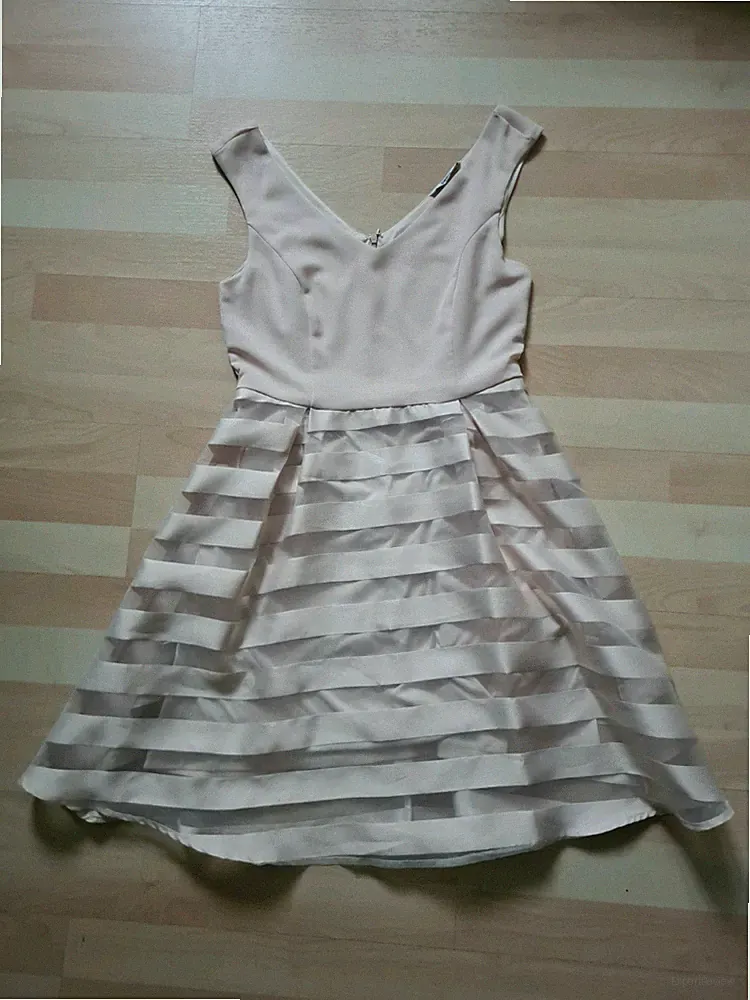Kleid Only Apricot Gr. S Streifen teilweise transparent