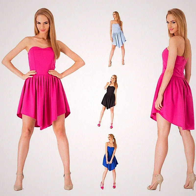 Kleid Sommerkleid Cocktail Mini Kleid in Blau Gr. 36 38 40 S M L, M104