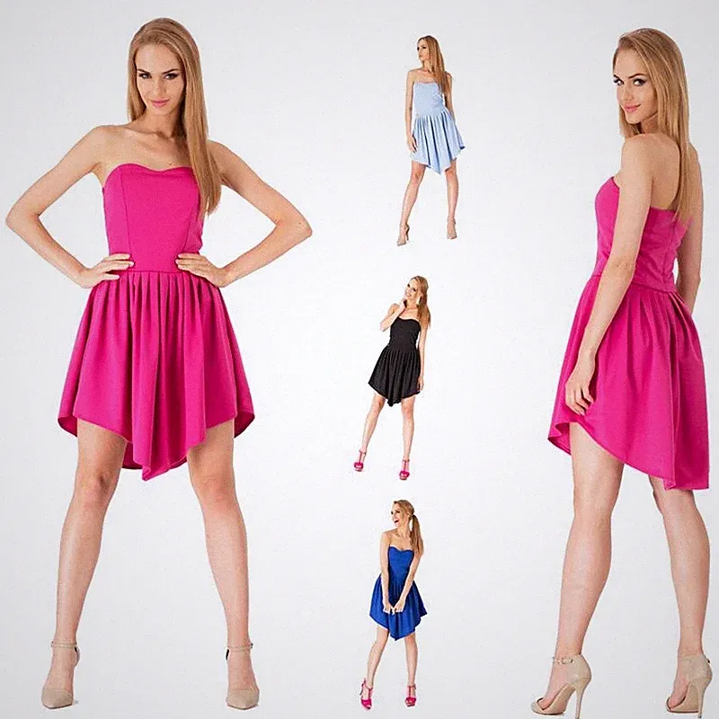 Kleid Sommerkleid Cocktail Mini Kleid in Blau Gr. 36 38 40 S M L, M104