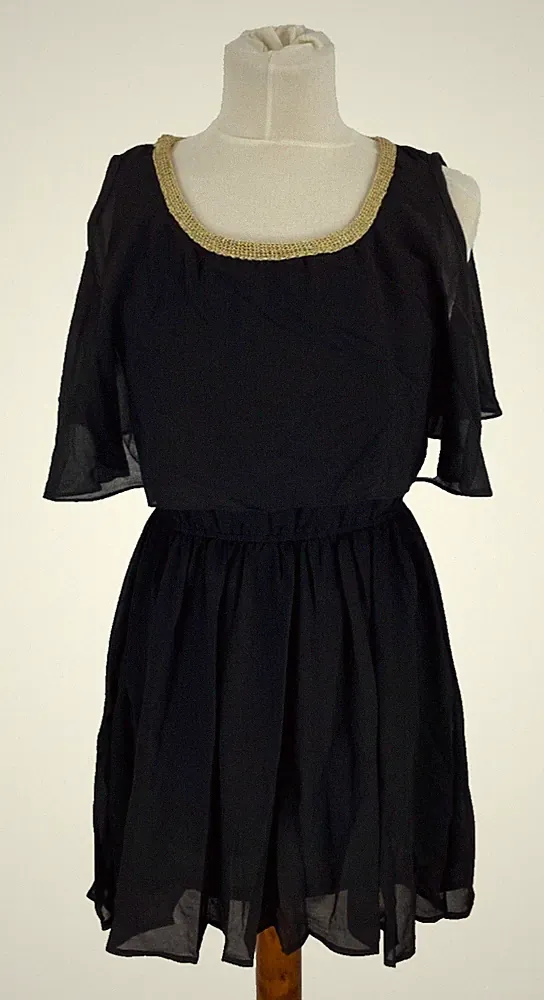 Kleid Sommerkleid Cocktailkleid Dress Gr. S / M Schwarz Kurz LOVESTRUCK